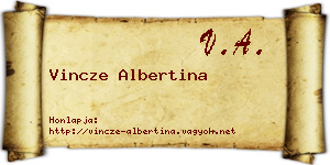 Vincze Albertina névjegykártya